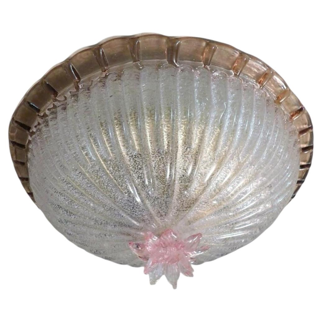 Set of 3 Murano Graniglia Flush Mounts For Sale