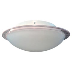 Set of 2 Milky White Murano Flush Mounts / Sconces