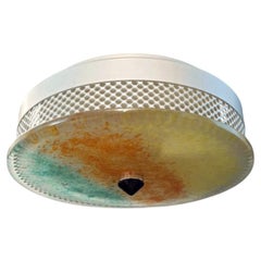Set of 4 Multicolored Murano Flush Mounts