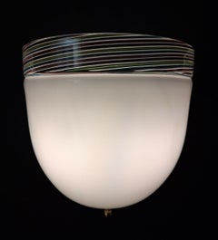 Set of 3 Milky White Murano Sconces