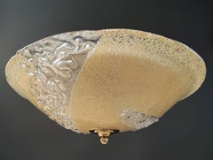 Set of 2 Golden Murano Flush Mounts