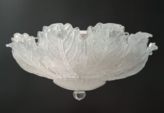 Set of 2 Clear Graniglia Murano Flush Mounts