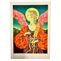 Limited Edition Surrealist Tempera Serigraph by Gian Maria Ciferri, Italy 1970s