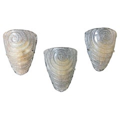 Set of 3 Murano Graniglia Shield Sconces