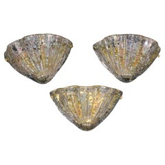 Set of 3 Uplight Murano Sconces