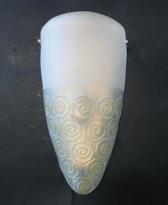 Set of 4 Frosted Murano Shield Sconces
