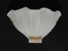 Set of 4 Murano Shell Sconces with Pink Curl
