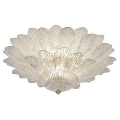 Leaves Flush Mount Light by Fabio Ltd, Murano Glass, Gold Frame, Italy