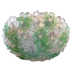 Italian Millefiori Muran Glass Flush Mount by Barovier e Toso