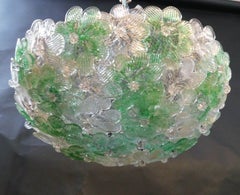 Italian Millefiori Muran Glass Flush Mount by Barovier e Toso