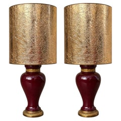 Pair of Large French Hollywood Regency Style Table Lamps by Paul Milet