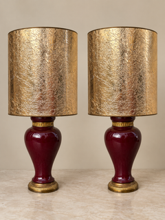 Pair of Large French Hollywood Regency Style Table Lamps by Paul Milet