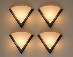 Pair of Italian 1980s Opaline Glass Sconces by Albani, 6 Pairs Available