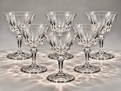 Set of 6 Vintage Signed Baccarat French Crystal Coupe Glasses