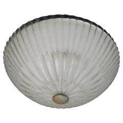 Italian Clear Graniglia Murano Glass Flush Mount