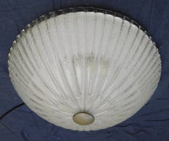 Italian Clear Graniglia Murano Glass Flush Mount