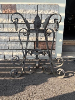 Vintage Italian Wrought Iron Plant Stand with Decorative Scrollwork, 1950s