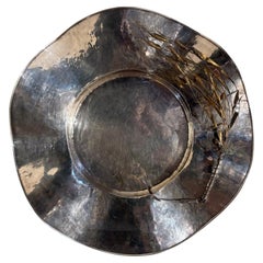 Franco Lapini Italian Silver-Plated Centerpiece with Golden Wheat, 1970s