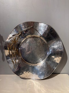 Franco Lapini Italian Silver-Plated Centerpiece with Golden Wheat, 1970s