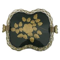 Italian Murano Glass Gold Infused Tray by Barovier e Toso