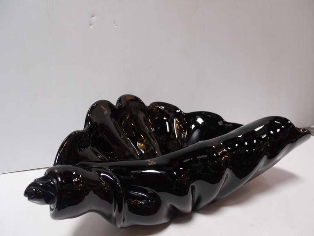 Modern Dark Amethyst Murano Glass Sea Shell Sculptures