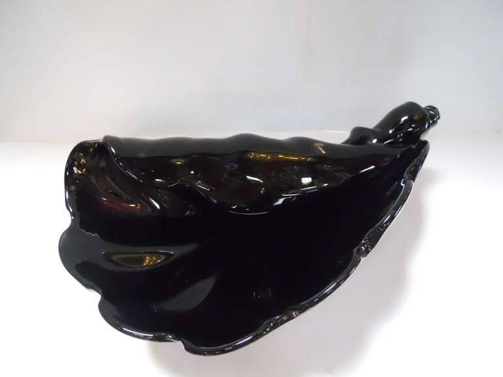 Dark Amethyst Murano Glass Sea Shell Sculptures In Good Condition In Los Angeles, CA