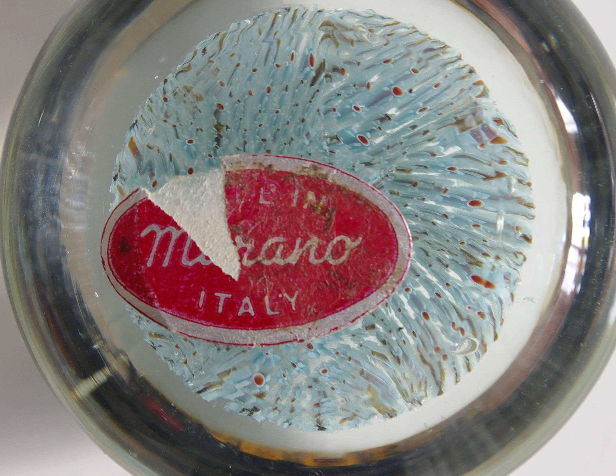 20th Century Collection of Eight Italian Murano Glass Millefiori Paperweights