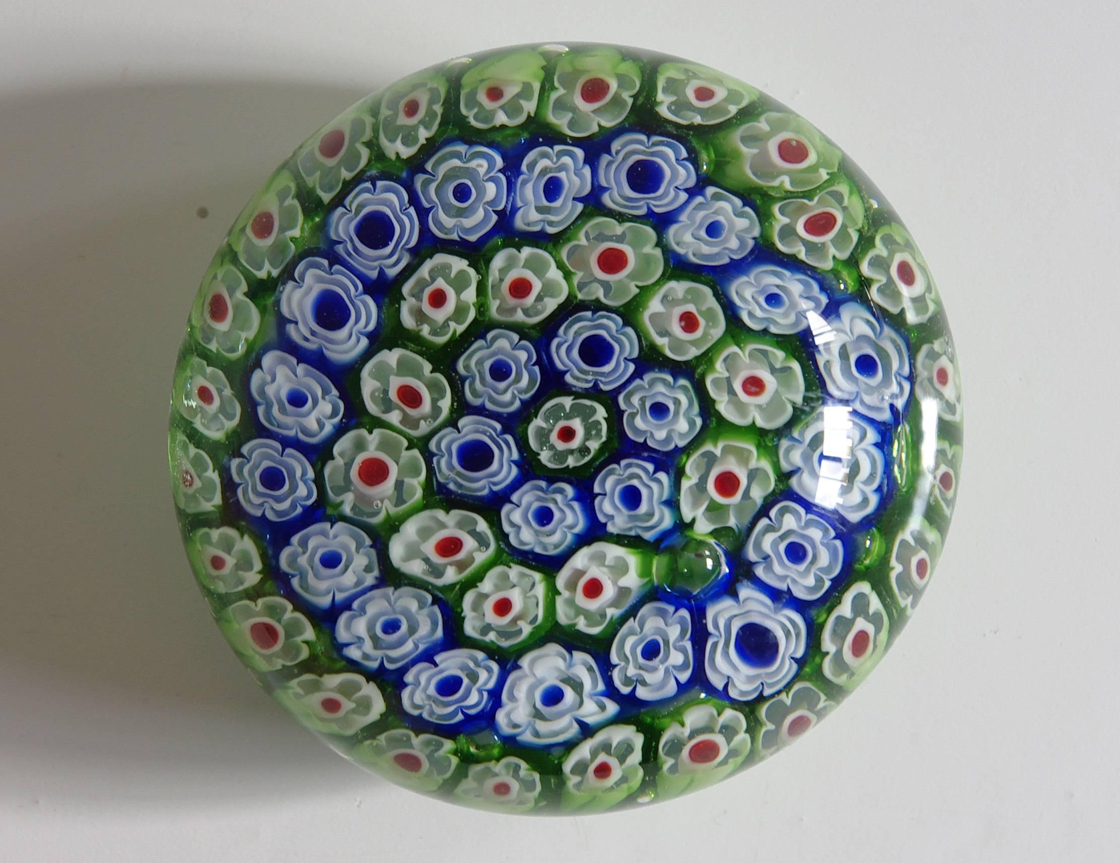 Collection of Eight Italian Murano Glass Millefiori Paperweights 1