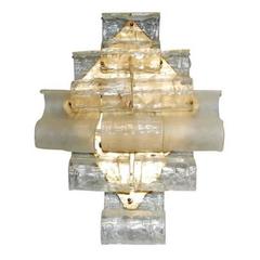 Italian Murano Waves Glass Sconces by Mazzega 5