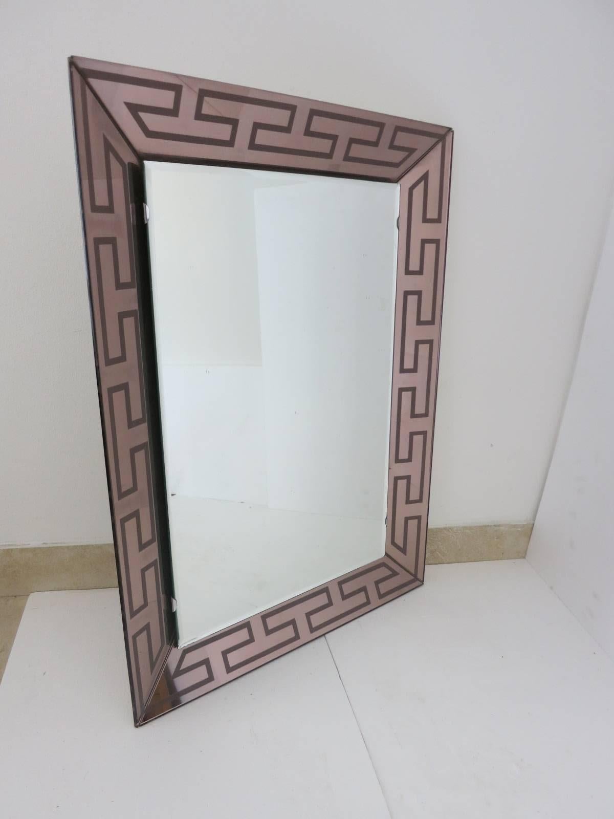 Mid-Century Modern Italian Galvorame Mirror by Metalvetro