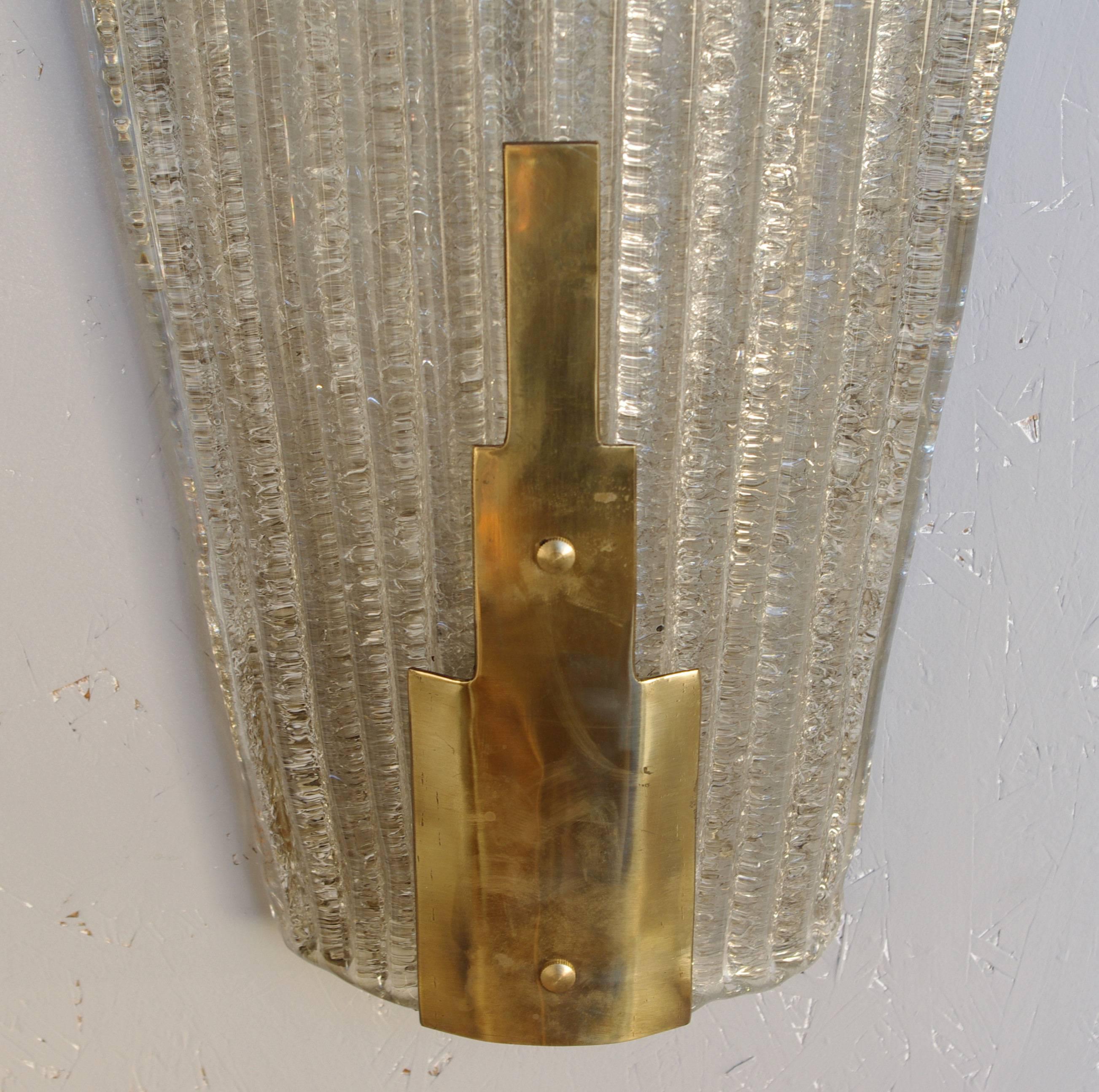 Single Art Deco Sconce by Barovier e Toso In Good Condition In Los Angeles, CA