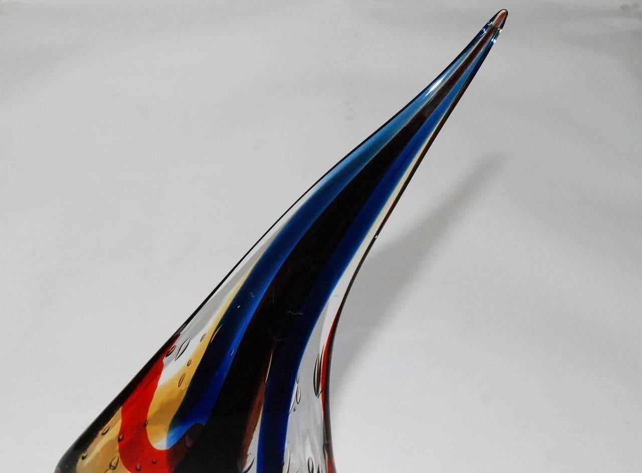 Murano Glass Sailboat Sculpture by Sergio Costantini