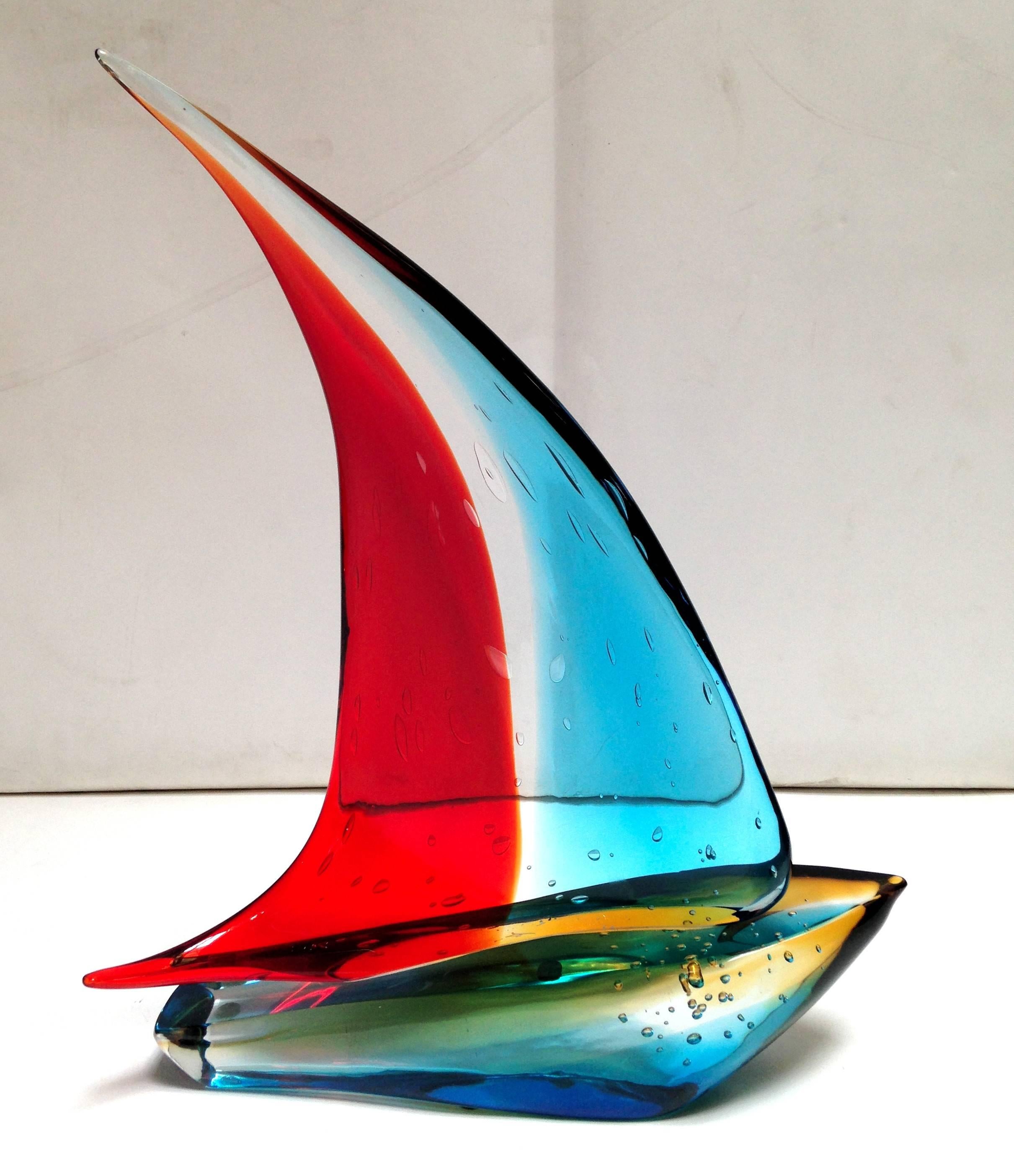 Mid-Century Modern Sailboat Sculpture by Sergio Costantini
