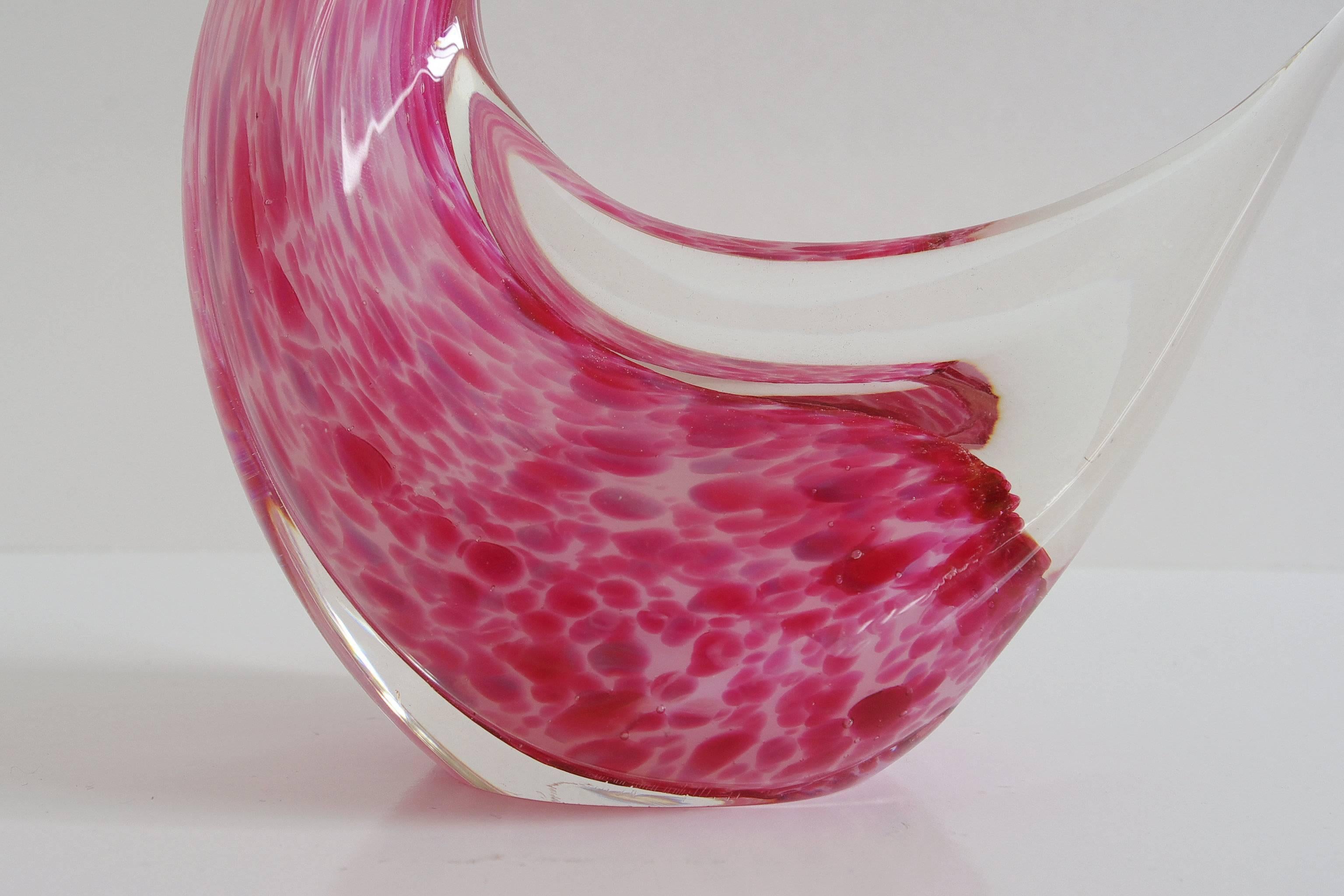 Italian Pair of Murano Pink Swans