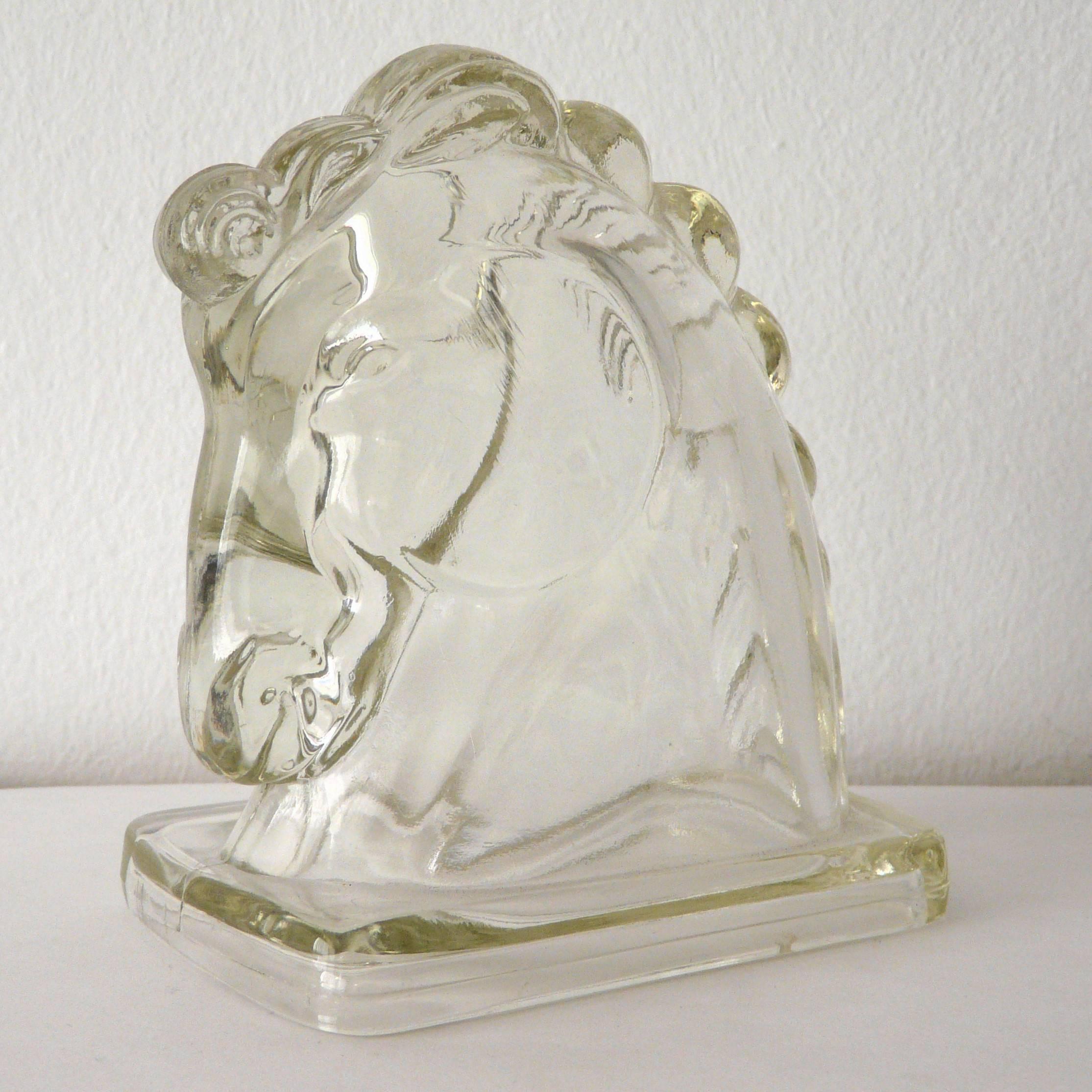 Original vintage set of three glass horse heads.
Made in the United States of America in the 1960s.
Depth: 3 inches / Width: 4.5 inches / Height: 5.5 inches
One set in stock in Palm Springs
Can only be purchase as a set.
Order Reference #: G14
This