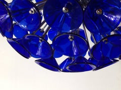 Italian Blue Murano Glass Trumpets Sputnik