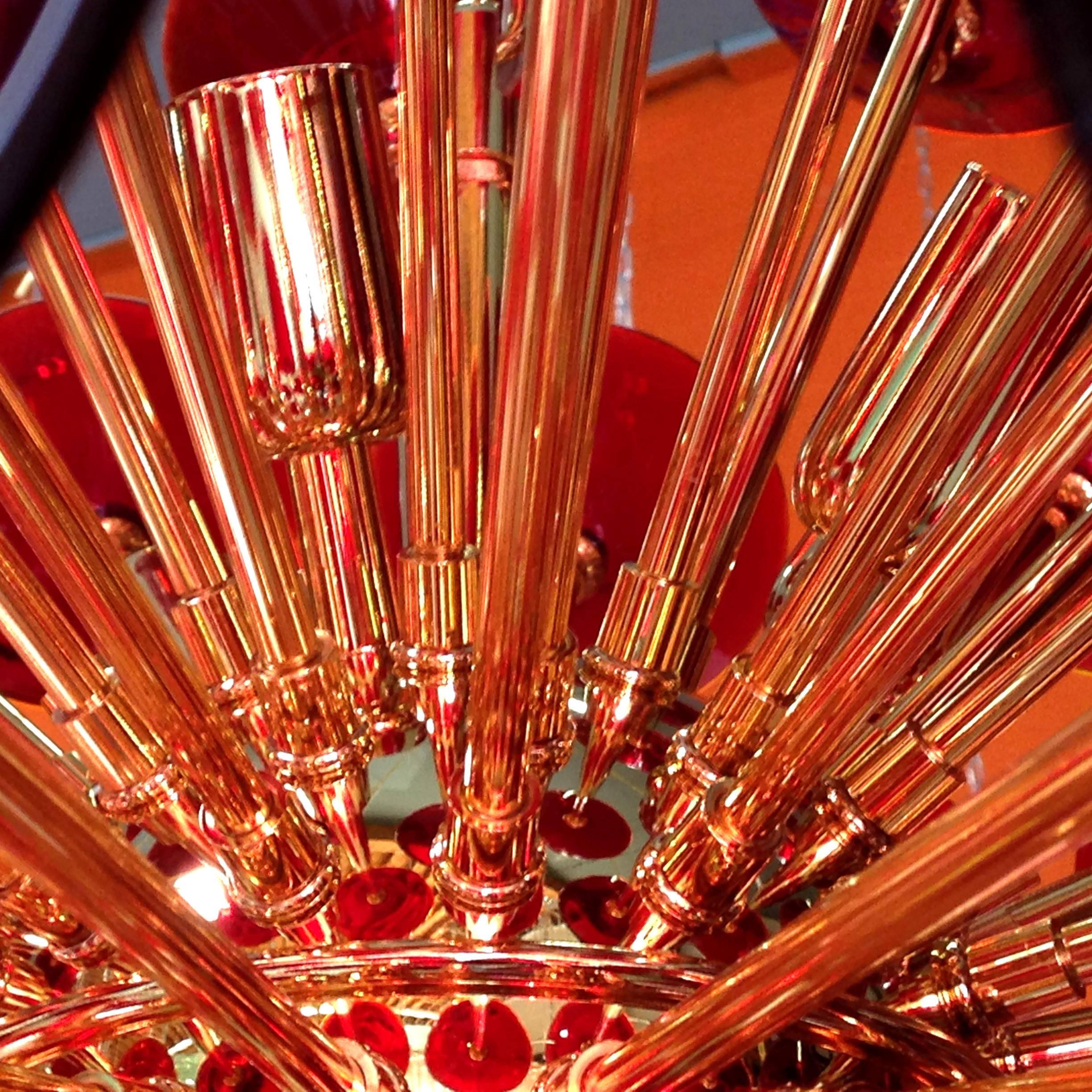 20th Century Italian Red Murano Trumpets Sputnik