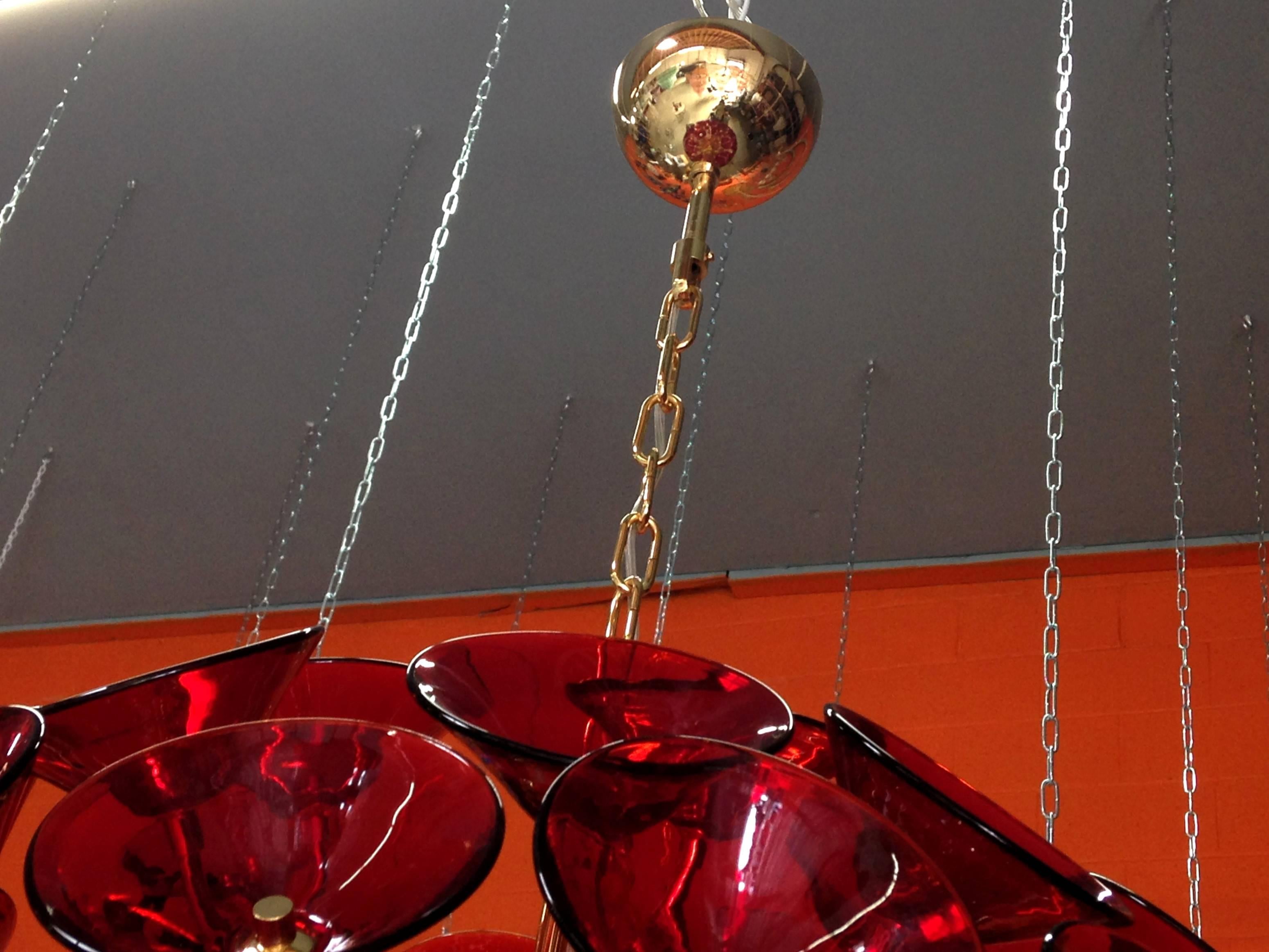 Italian Red Murano Trumpets Sputnik 1