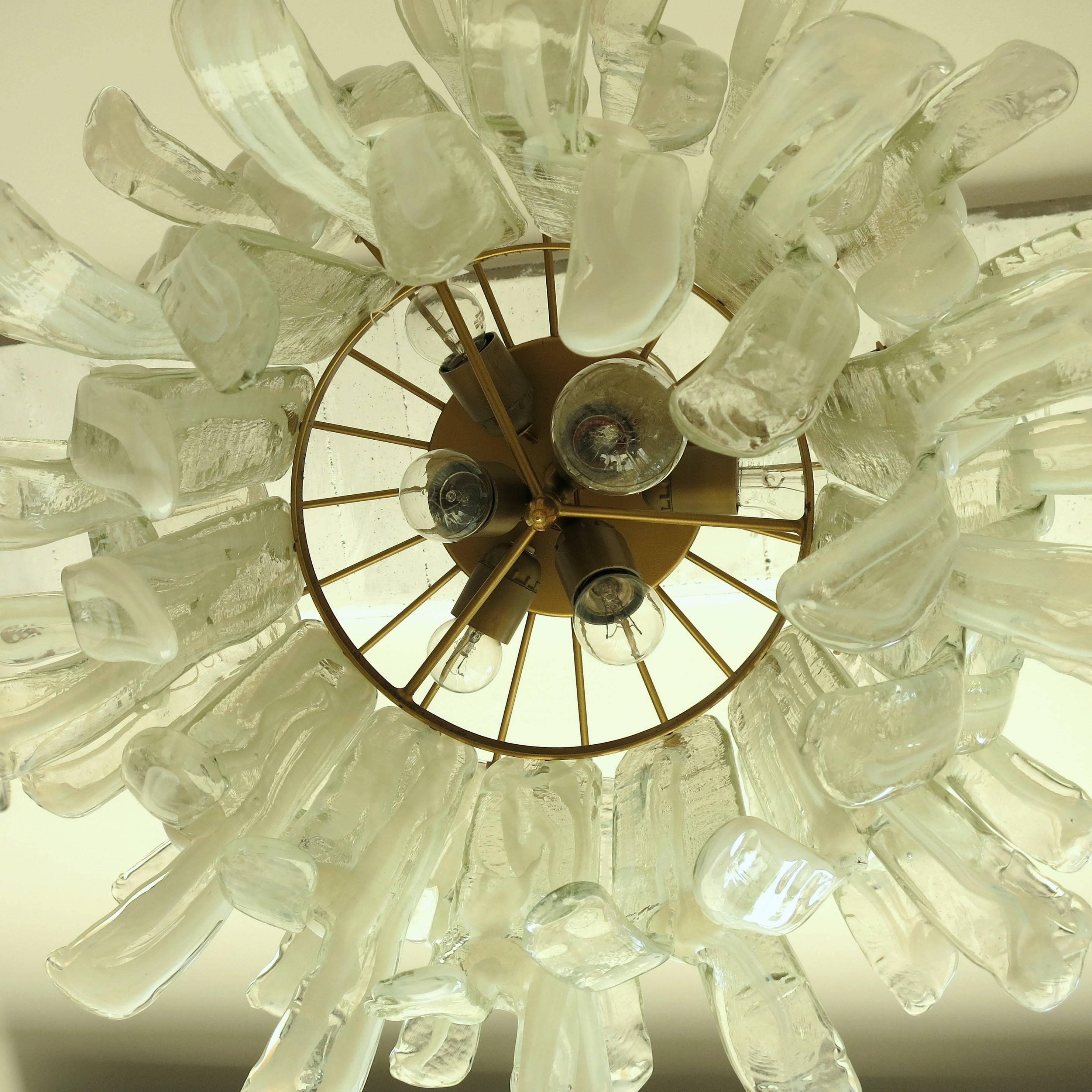 Petals Chandelier by Mazzega In Good Condition In Los Angeles, CA