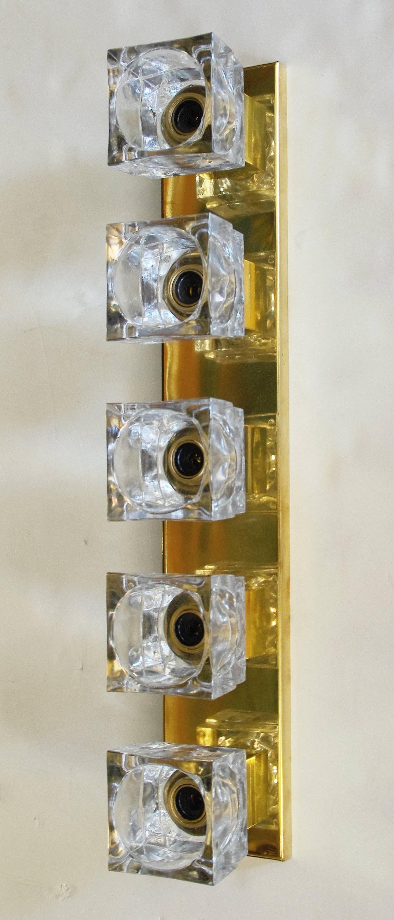 Mid-Century Modern Three Cube Sconces / Flush Mounts by Fabio Ltd.