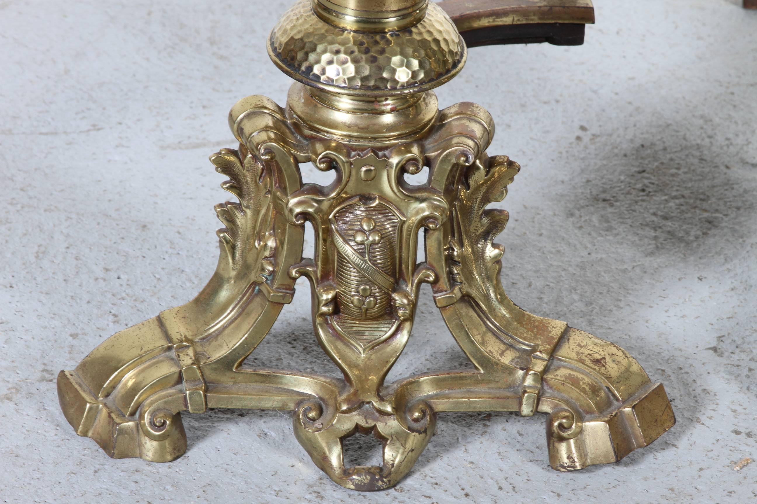 20th Century Fine Pair of Regency Style Hammered Andirons