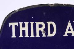 1920s-1930s New York Humpback Enamel Street Sign