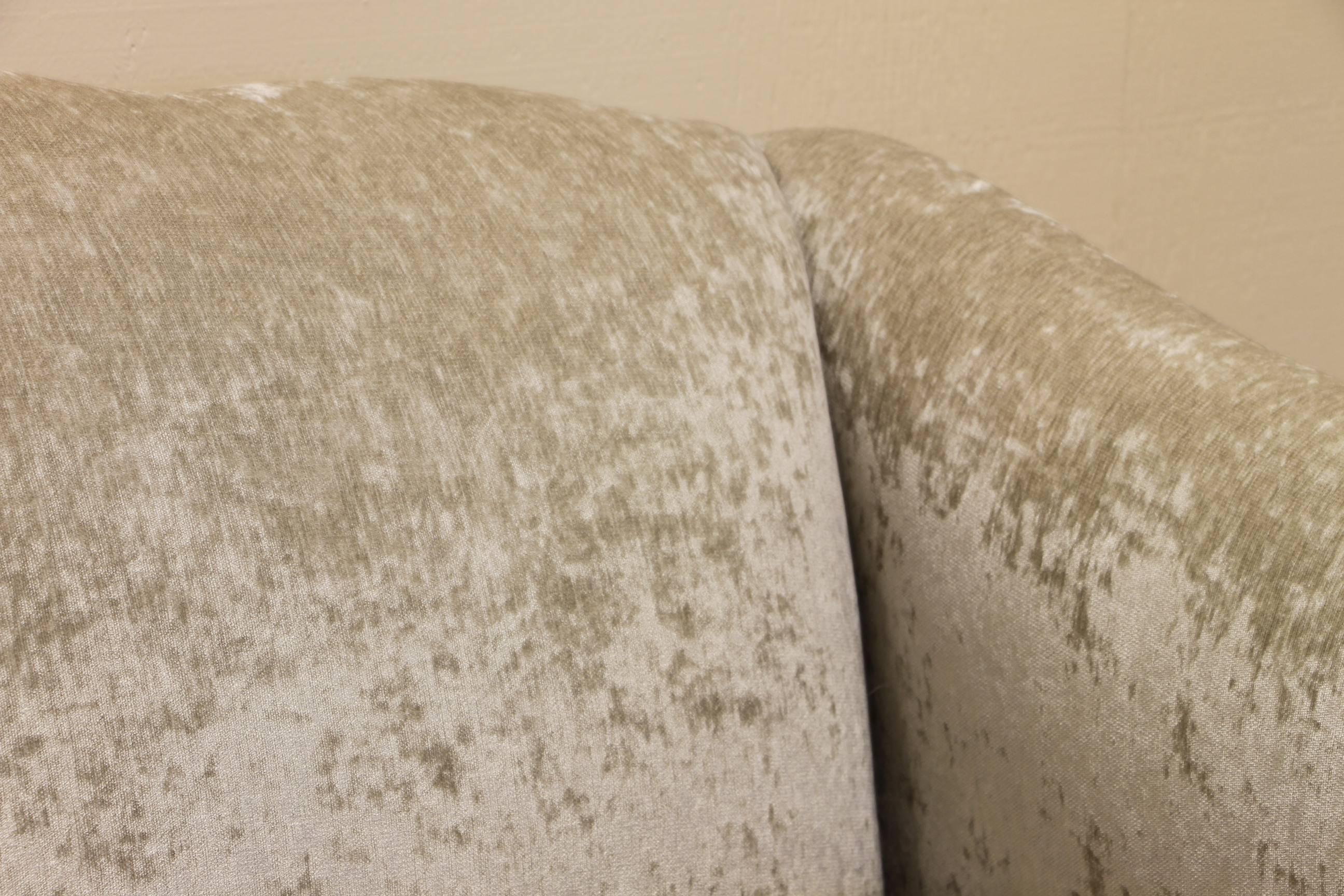 Hollywood Regency Fine Shaved Velvet Fabric Loveseat