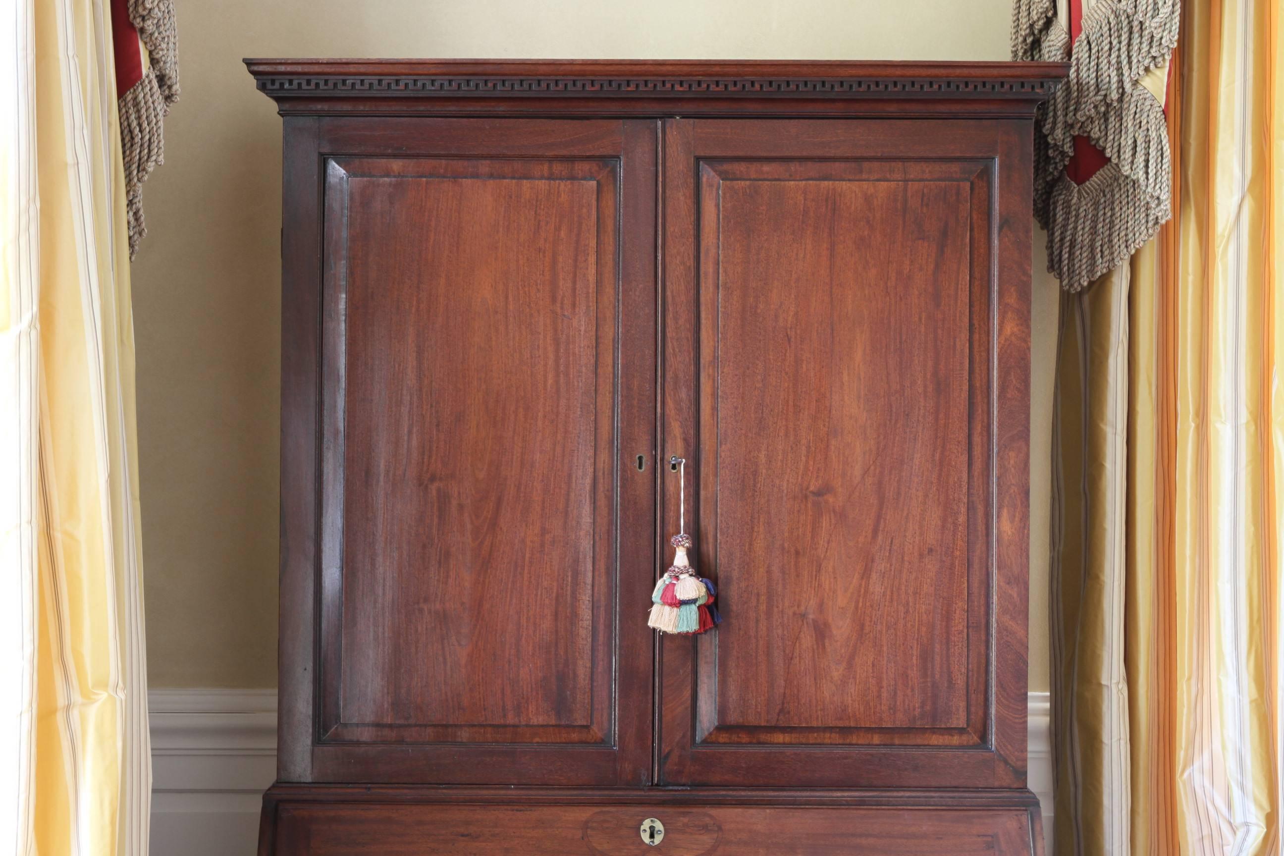 Antique American Mahogany Secretary Bookcase, circa 1760-1770 1