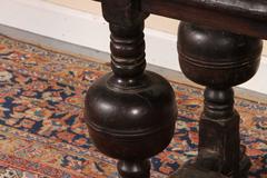 Antique Jacobean Style Oak Library Refectory Table
