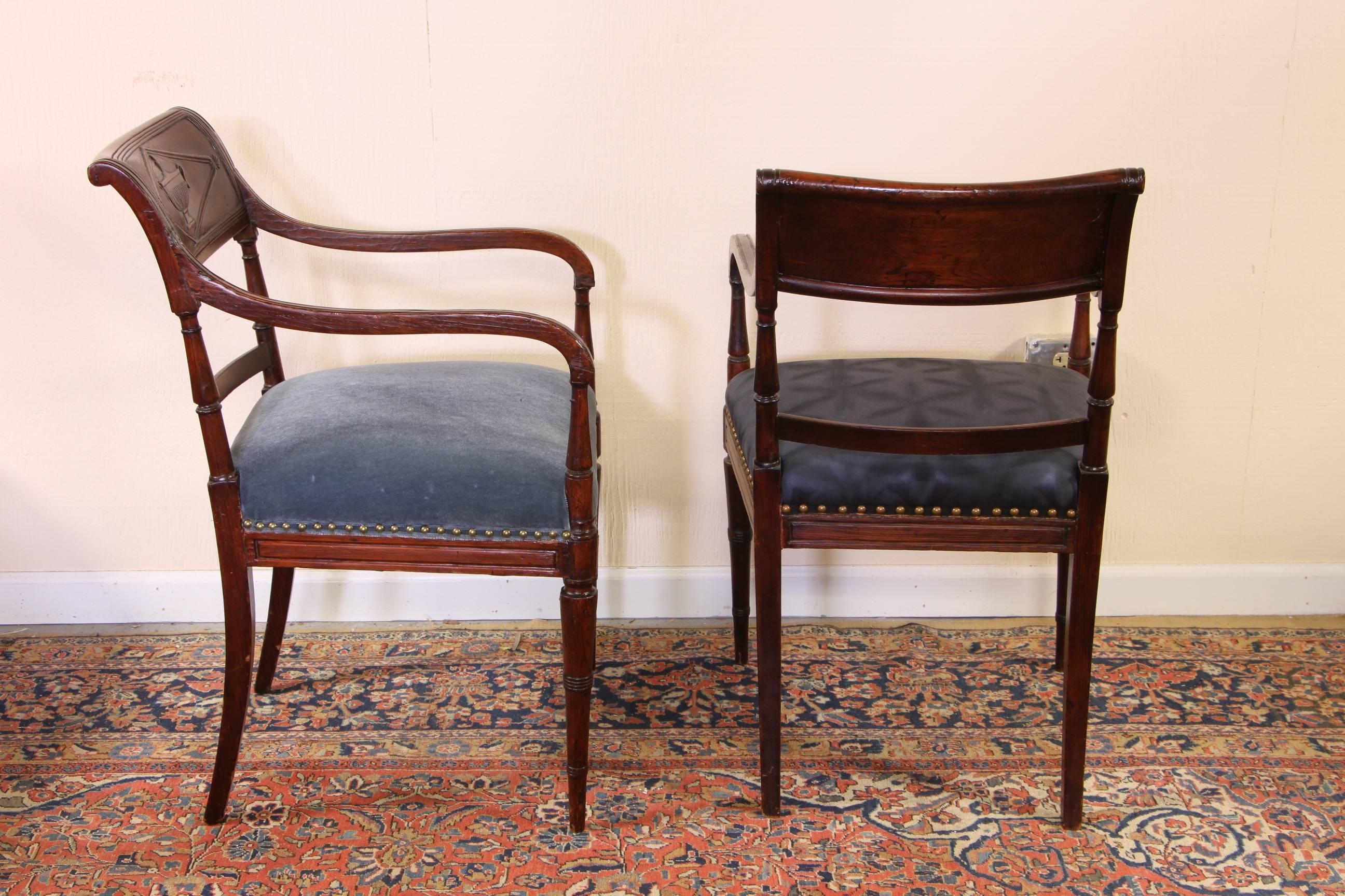 Fine Pair of Regency Style Armchairs In Good Condition In Bridgeport, CT