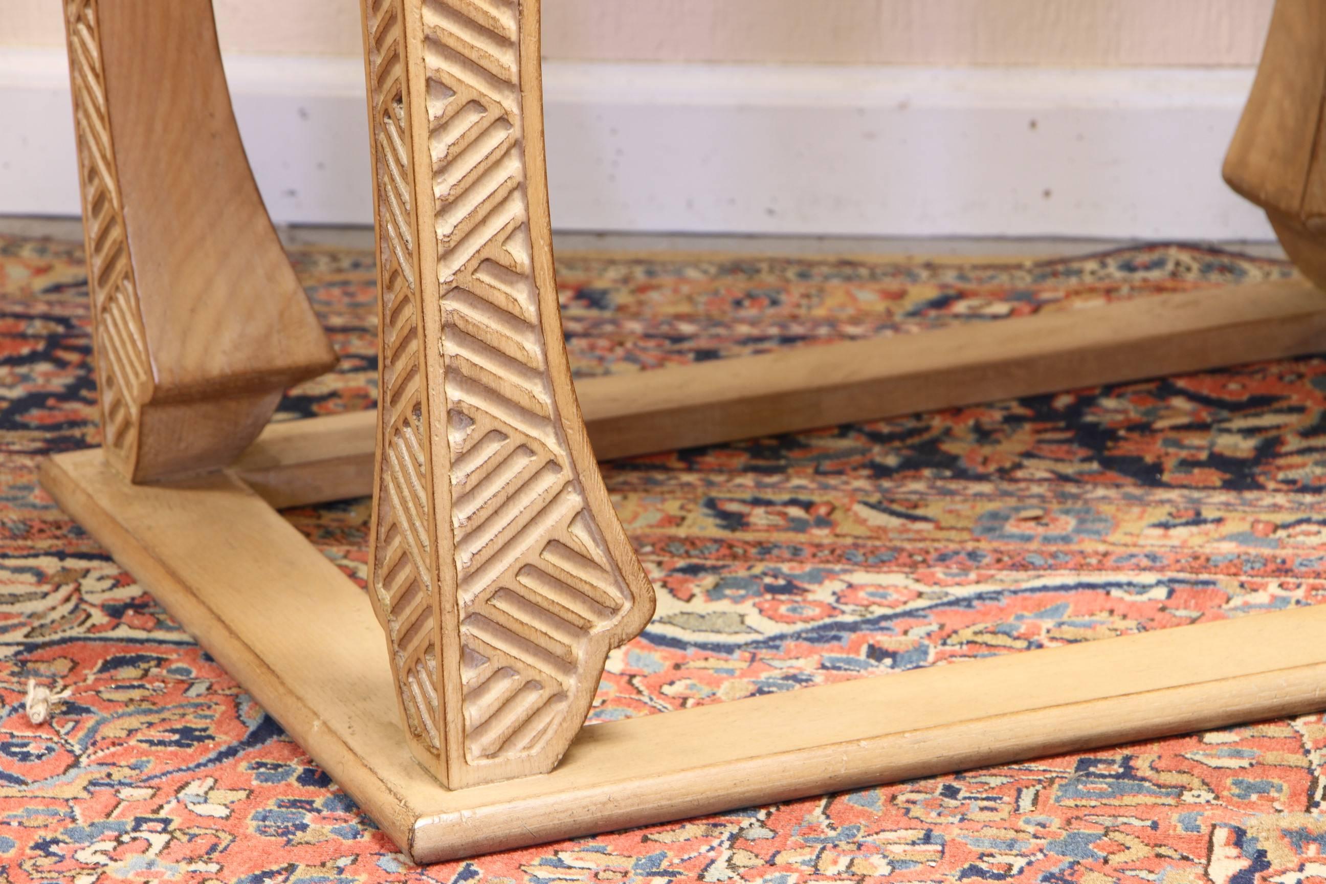 Mid-Century Modern Mid-Century Pair of Carved Wood Lewis Mittman Tables