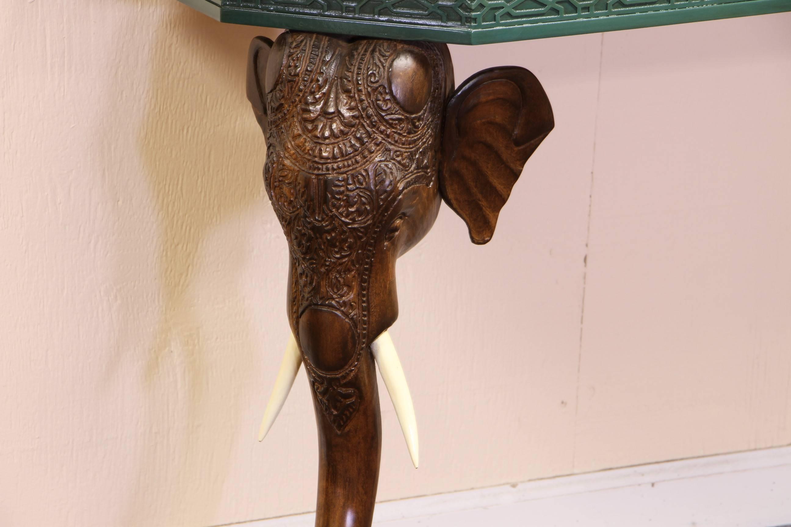 Mid-Century Elephant Head Console, Pair by Lewis Mittman In Excellent Condition In Bridgeport, CT