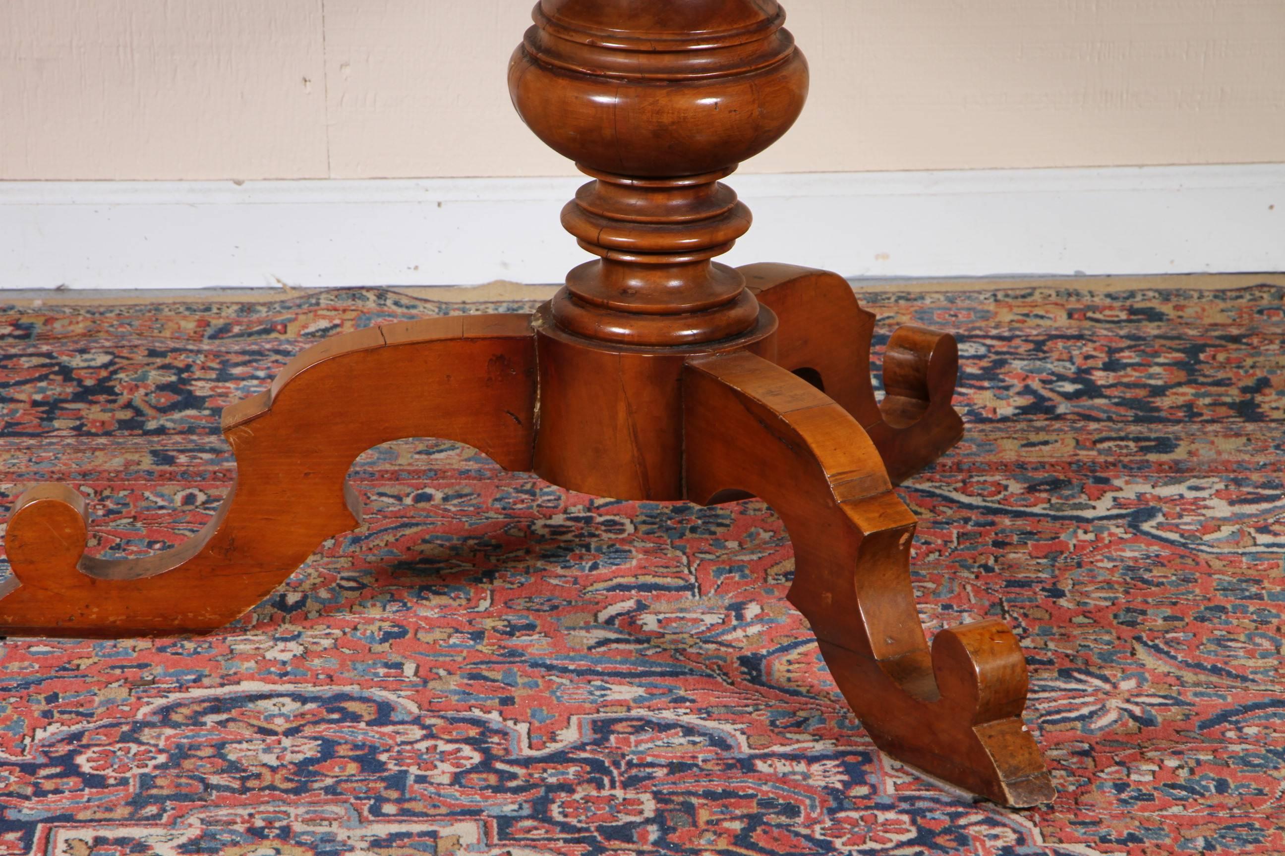 Unknown Antique Continental Walnut Inlaid Center Table