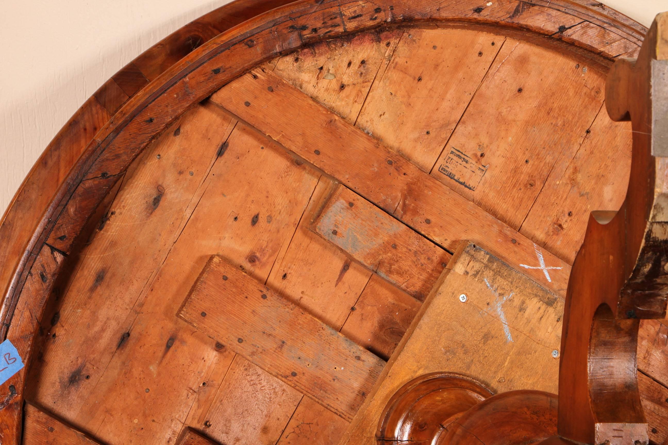 19th Century Antique Continental Walnut Inlaid Center Table